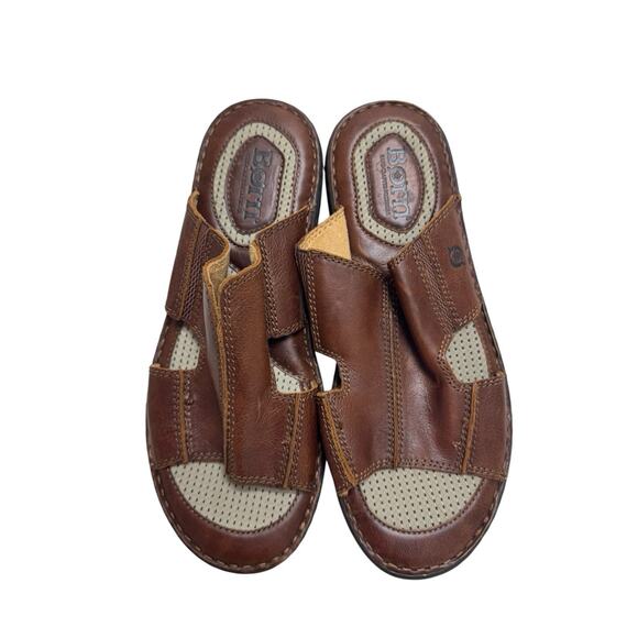 Born Crown Robert Men\'s 13 M Slide Sandals Brown Leather Slip-On Slide Casual main image 9